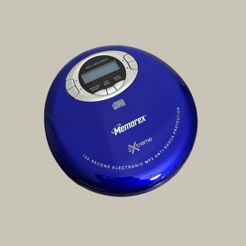 Memorex MPD8812 Portable CD MP3 Player Blue Tested Working CD/MP3  y2k